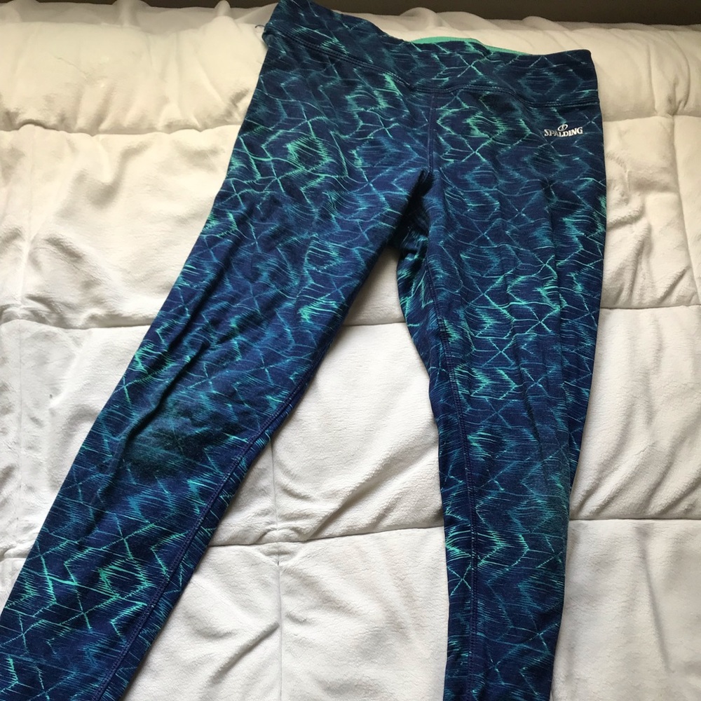 blue green spalding leggings